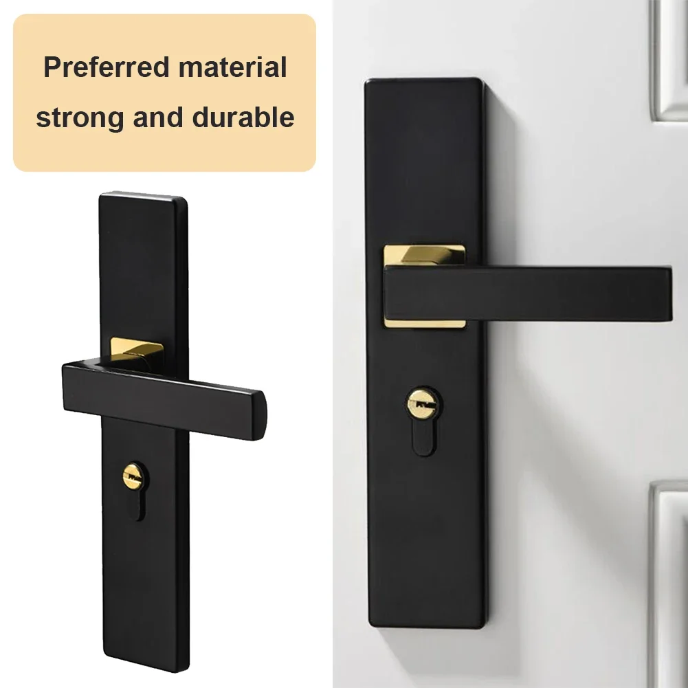 Metal Door Security Lock Split Handle Mechanical Door Lock with Keys Security Entrance Knobs for Bedroom Bathroom