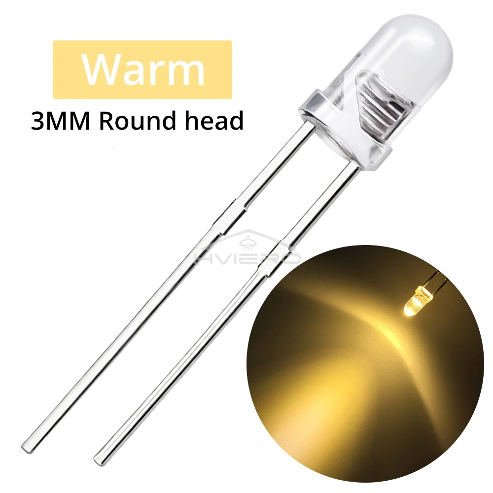 100 LED Rotondi 5mm E 3mm Ultra Luminosi – Bianco/rosso Lampeggiante – Kit Diodi - Foto 2