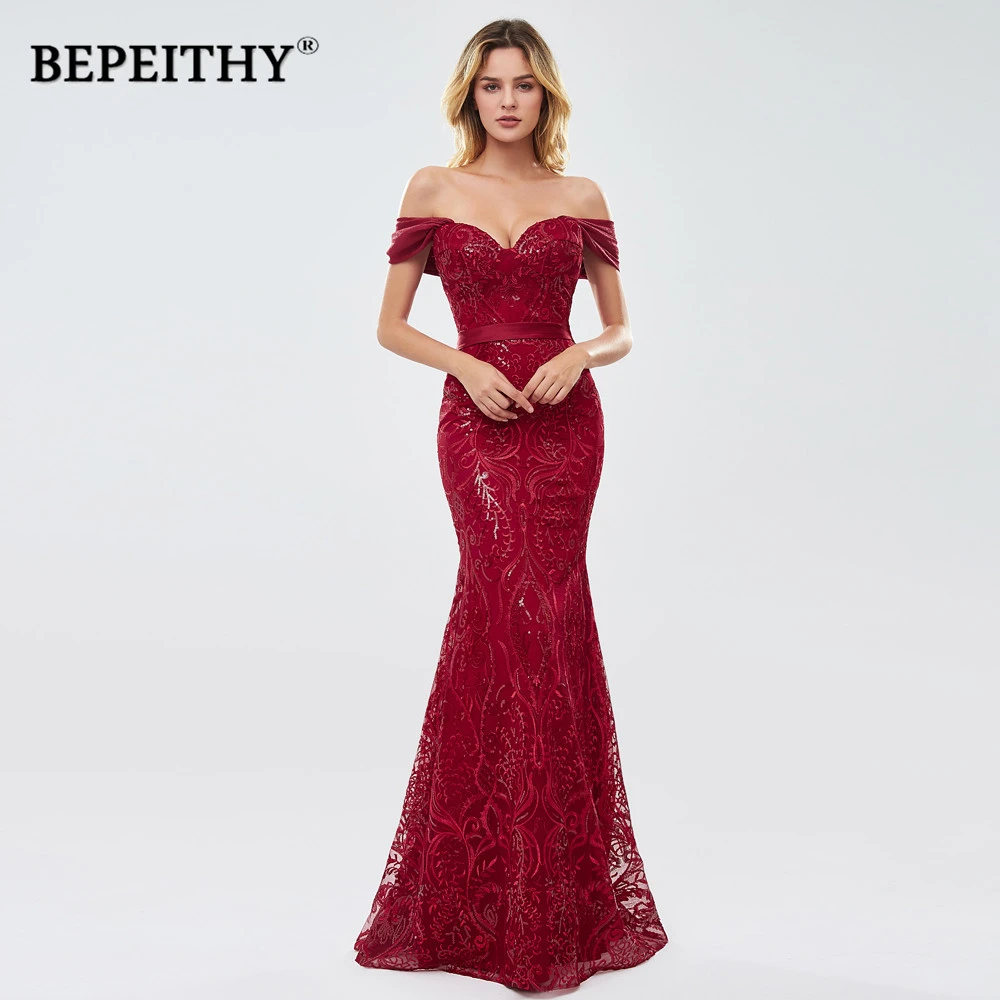 BEPEITHY 2022 New Arrival Red Mermaid Long Prom Dresses Vestidos De Gala  Lace Plus Size Evening Party Dresses For Women|Prom Dresses| - AliExpress