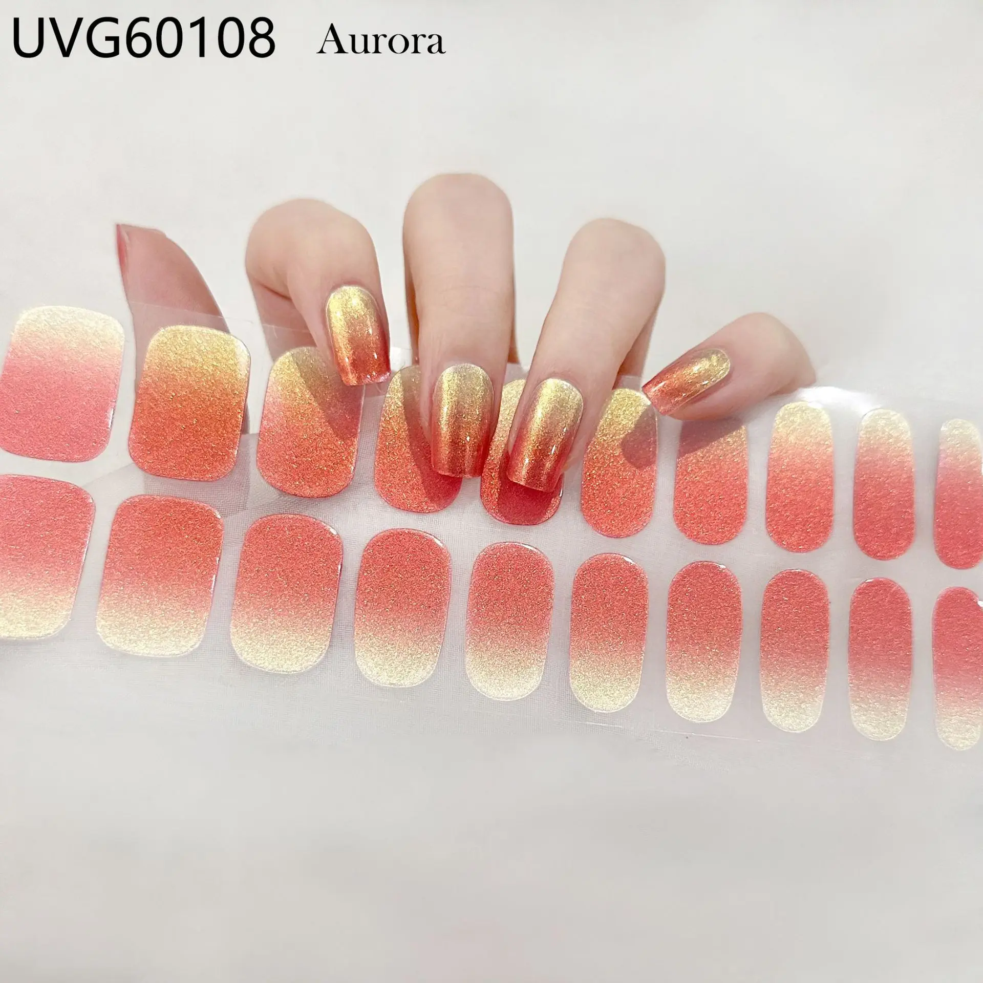 Premium Semi-Cured Nail Wraps Set - Waterproof, Long-Lasting Gel Nail Stickers