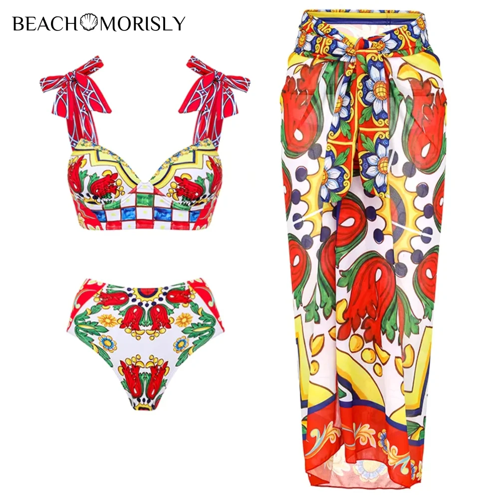 

Women Bow-tie Paisley-print Bikini Swimsuit set Swimwear Bikini Beachwear Luxury Bathing Suit