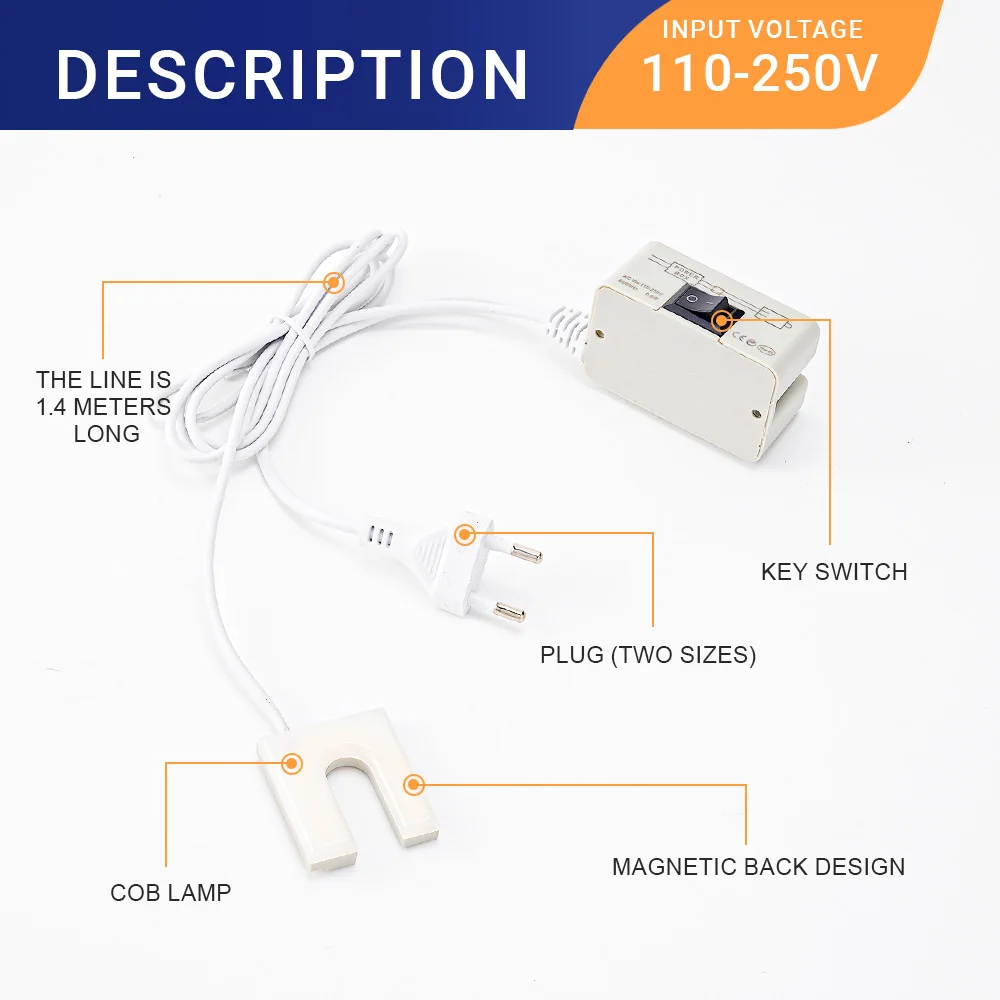 Sewing Machine Light Sewing Machine LED Light Industrial Lighting Lamp Magnetic Working Lights for Drill Presses Workbench EU/US Plug