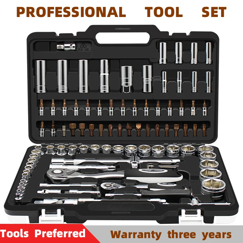 

Professional Car Repair Tool Complete Tool Kit Wrench Hand Tool Set Auto Mechanical Ratchet Wrench Socket Garage Fix Tool Boxes