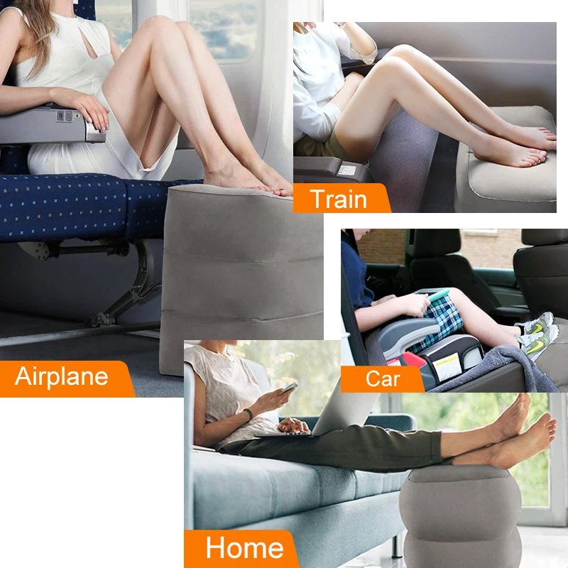 Professional Updated Inflatable Foot Rest for Air Travel Footrest Adjustable Height Travel Foot Pillow on Plane Car Train Office