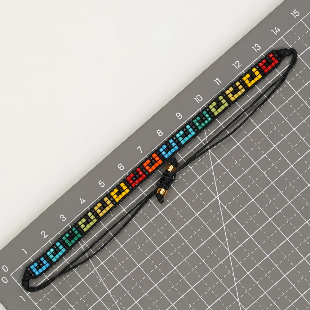Braccialetti Arcobaleno Fuqimanman2020 A Forma Di Graffetta | Acrilico Colorato Regolabile | Gioielli Estivi Per Donna E Ragazza - 2