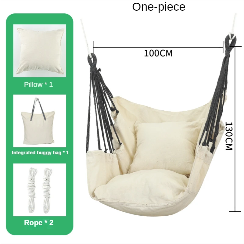 Hanging Swing Canvas Hanging Chair College Student Dormitory Hammock with Pillow Indoor Camping Swing Adult Leisure Chair 4