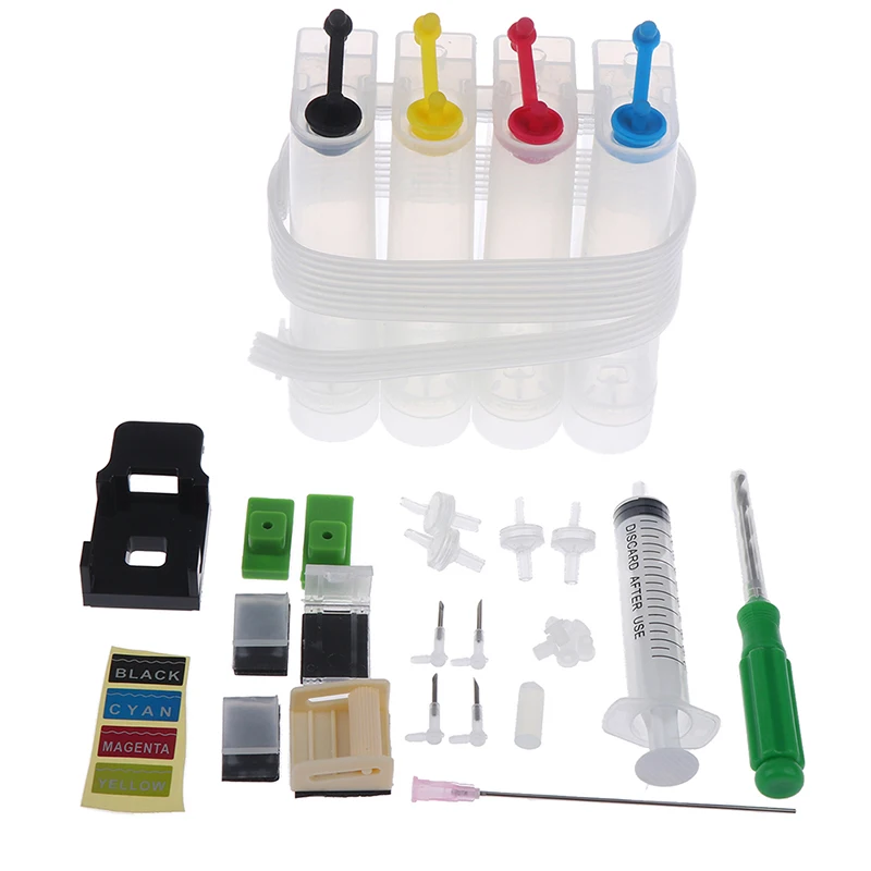 Description Picture 2 of itemCISS For HP Deskjet For Iconic Brand Pixma Printer Cartridge 4 Color Universal DIY Continuous Ink Supply System Ink Tank