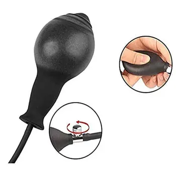 Inflatable Huge Anal Butt Plug Built-in Steel Ball Women Vaginal Anal Dilator Expandable Silicone Men Prostate Anal Cleaning 4
