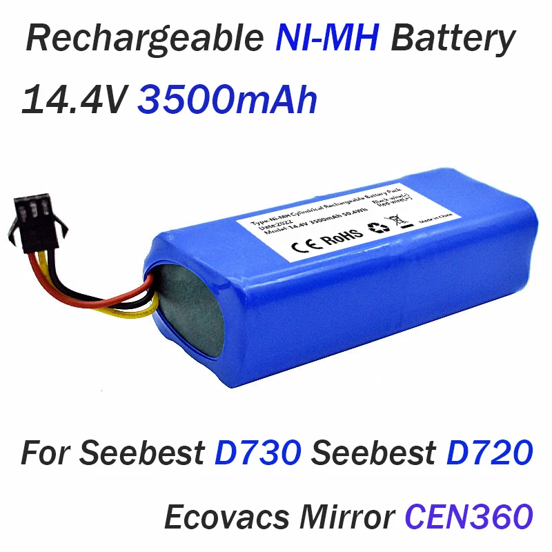 14,4 V 3500mAh Ni-MH аккумулятор для Seebest D730 Seebest D720 Ecovacs Mirror CEN360 Запчасти для робота-пылесоса