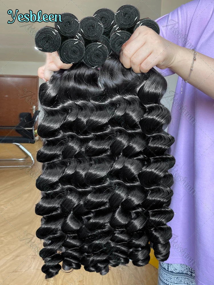Human Hair Extensions 32 Inch Loose Deep Wave Brazilian Virgin