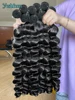 30 Inch Loose Deep Wave 100% Human Hair Bundles Brazilian Virgin Raw Water Curly  Hair Bundles Deep Wave Extensions Double Weft 1