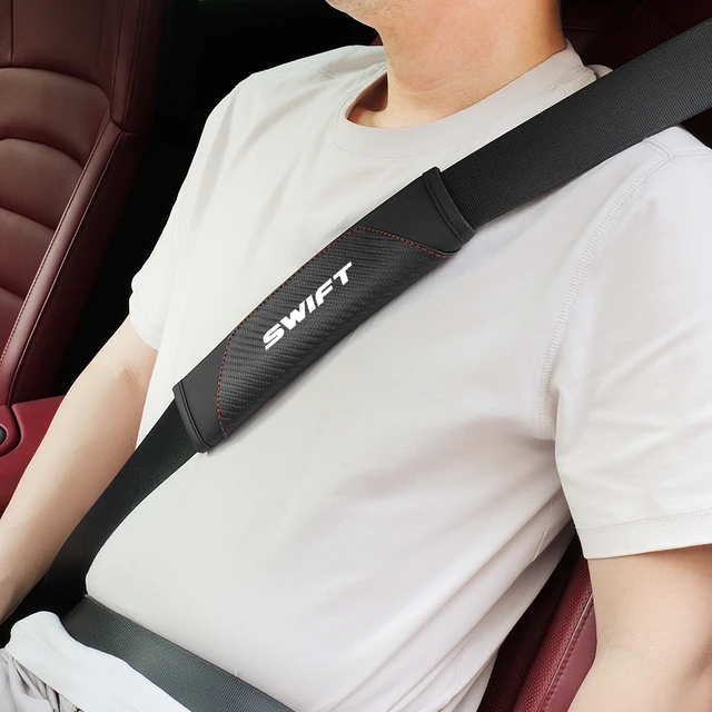 Buy CARIZO 2Pcs Seat Belt Shoulder Pads for Comfort, Embroidered Logo  Leather Car Seat Belt Pads Safety Belt Cover (TRD) Compatible with Maruti  Suzuki Swift Dzire (Type-III) 2017-2021 Online at Best Prices