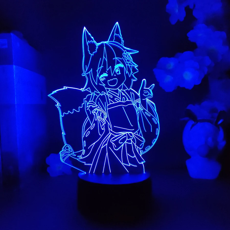 유용한 여우 Senko 애니메이션 램프 Led 조명 침실 장식 생일 선물 룸 장식 3d 램프 Sewayaki Kitsune No Senko San