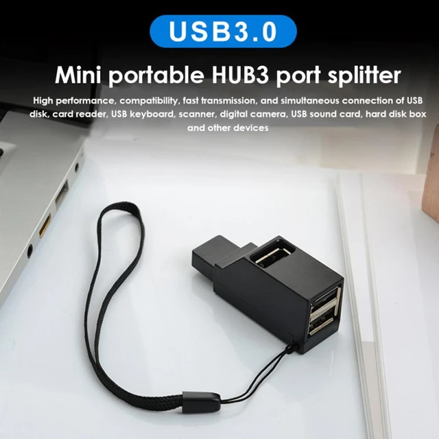 Concentrador de puertos USB 3,0, divisor múltiple de 3 puertos USB 3,0 2,0 para  PC, portátil, USB 3,0 - AliExpress
