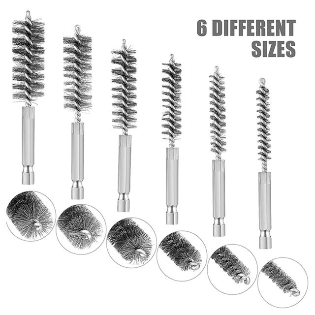 18-75mm Stainless Steel Round Wire Tube Cleaning Brush Rotary Tool