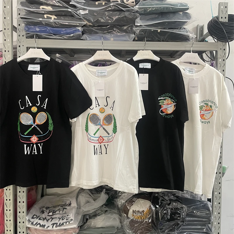 

Casablanca Men Clothes T-shirt Men Women Casual Versatility High Quality Oversized T Shirt Top Tee