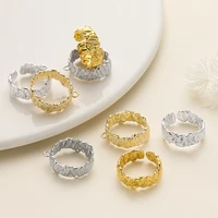 Bague fendue ouverte irrégulière plaquée or 14/18K, 2 pièces/paquet, pour bricolage fait à la main, réglage de bague, fournitures de fabrication de bijoux, accessoires 4