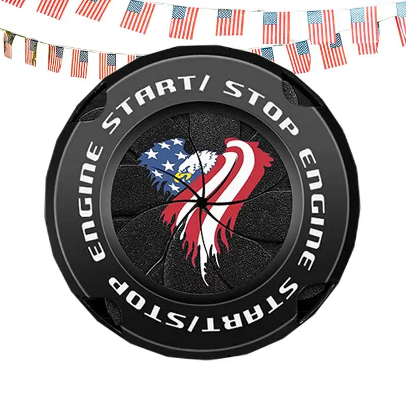 

Крышка кнопки запуска двигателя автомобиля День Независимости флаг орла дизайн Крышка зажигания мотоцикла износостойкая кнопка Зажигания автомобиля