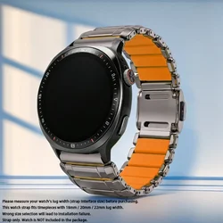 Magnetic Stainless Steel Bracelet Strap, 20mm & 22mm, Universal Smartwatch Band Replacement - 22mm Watch Strap (Black Orange)