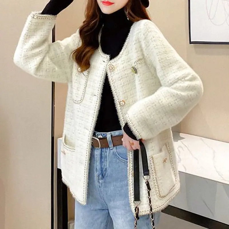 Women's Colothing 2023 Spring Autumn New Korean Edition Fashion Simple Elegant Temperament Small Fragrant Single Breasted Jacket