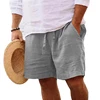 New Mens Cotton Solid Color Short Lightweight Gym Pants Linen Beach Shorts Men Jogging Sport Large Short Homme 4