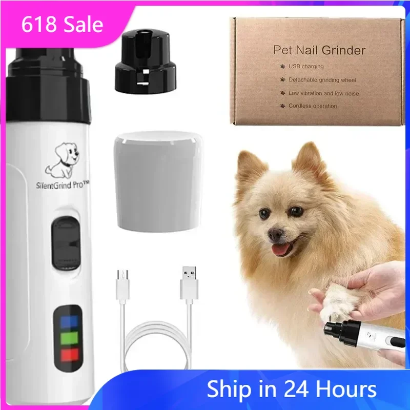 Pet Nail Grinder USB Rechargeable Dog Electric Nail Clipper Cat Claw Beauty Grinder Silent Pet Clipper Beauty Trimming Tool