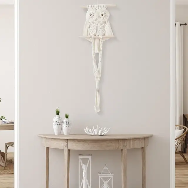Északi Stílusú Baglyok Álomfogók Pamut Makrame Fal Lógó Kézműves Bojt Gobelin Dreamcatcher Szél Harangja Otthoni Dekoráció - Image 3