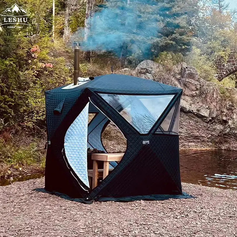 Lettino A Tre Strati Isolamento Impermeabile Inverno Pesca Sul Ghiaccio Pop-Up Campeggio Esterno Inverno Portatile Sauna A Vapore Tende Tenda Portatil