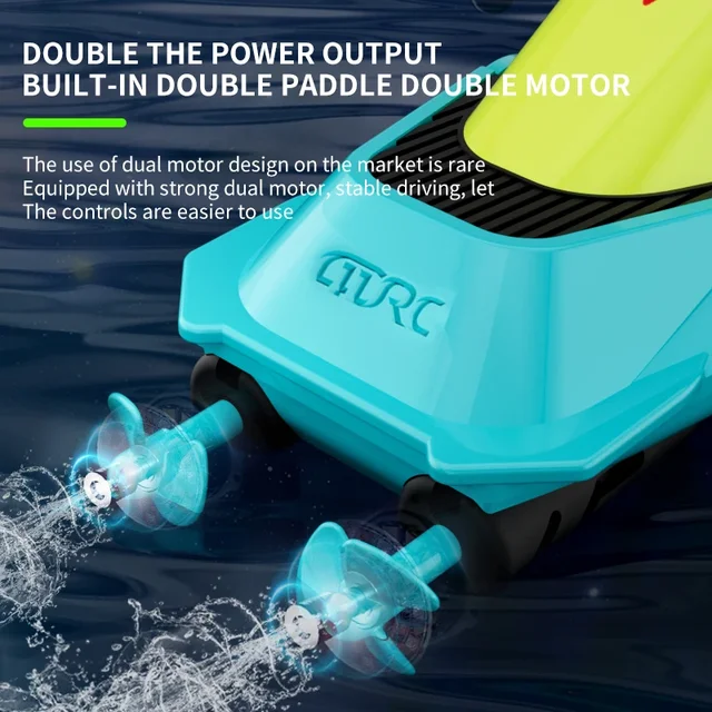 2.4G Remote Control Boat Dual Motor 10km/h High Speed Radio Remote Controlled Speedboat Mini RC Boat Summer Water Toy Pool Toys 3