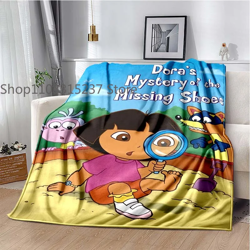 Фото D-Dora the Explorer логотип мультфильм печать одеяло Decke кровать офис автомобиль коленный плед одеяла, музыкальный подарок №4
