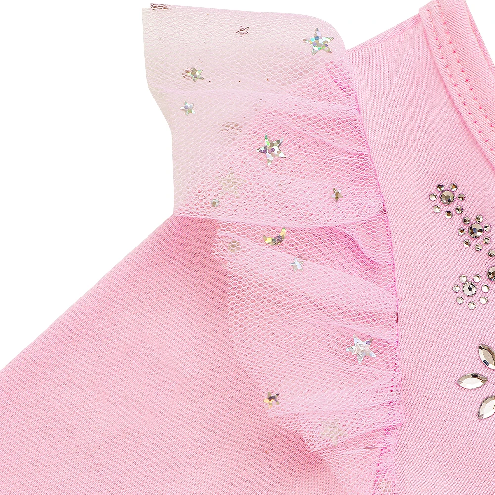 Mädchen Glitzer Ballett Trikots Langarm Gymnastik Kostüm Kinder Sportlich Dancewear Ganzanzug Tanz Tutu Kleider – Detail 4
