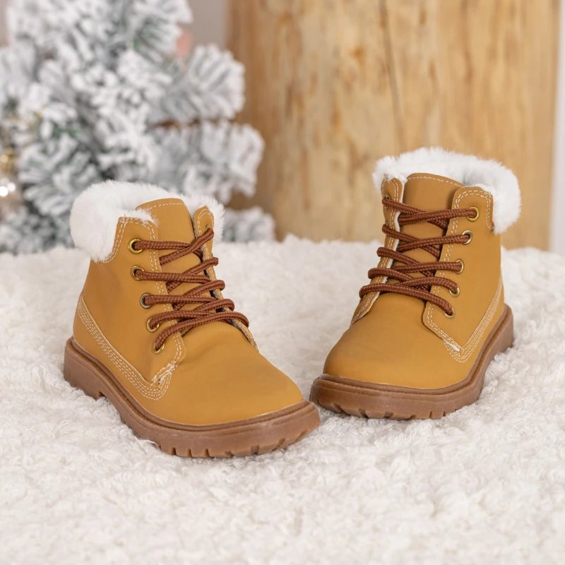 Warm Cotton Ankle Boots for Kids Winter School