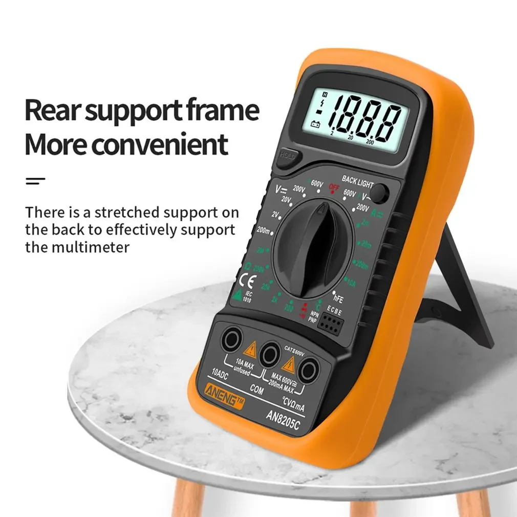 Digital Multimeter Multimeter Tester ANENG AN8205C Digital Multimeter AC/DC Ammeter Volt Ohm Test Meter With Thermocouple LCD Backlight Display