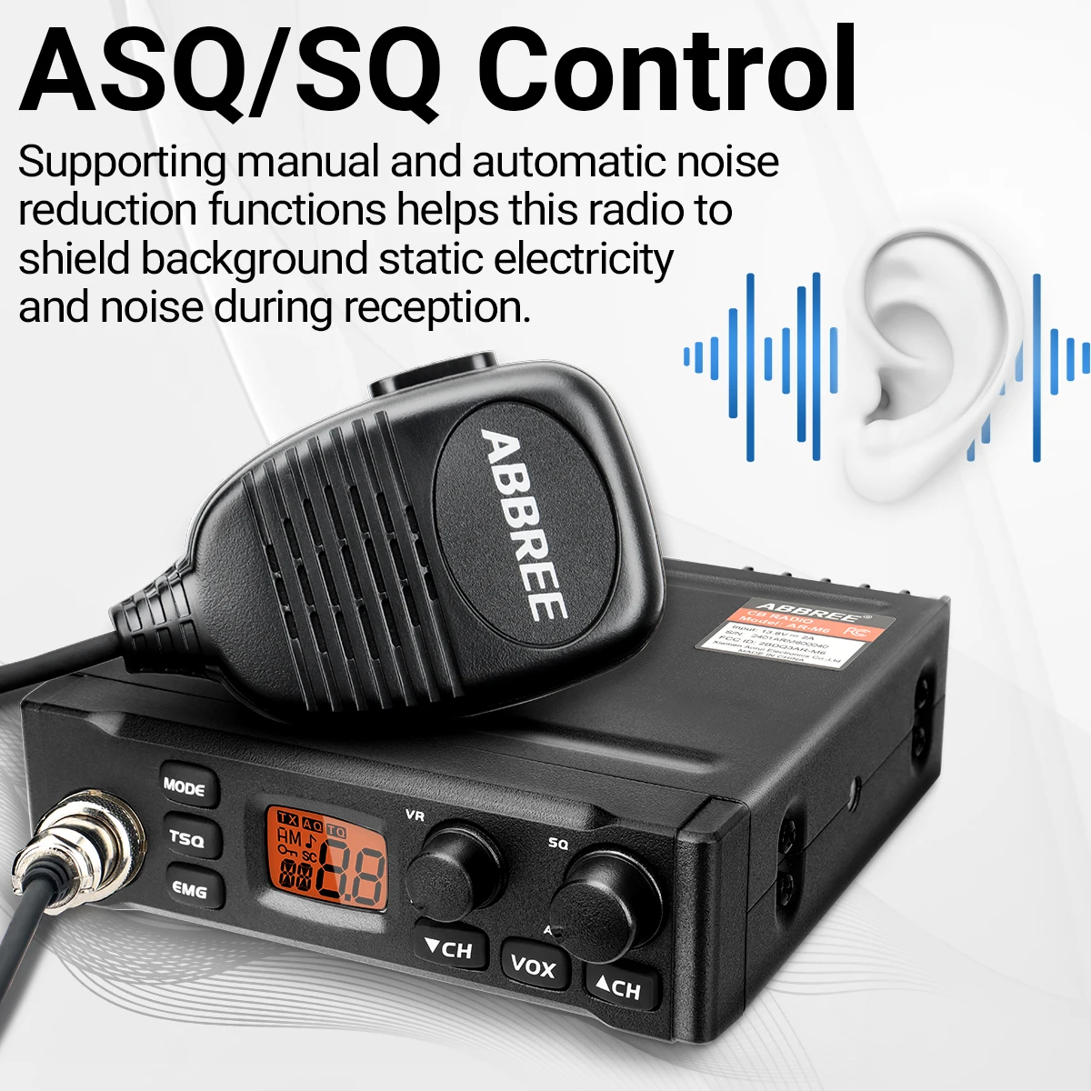 NOAA Weather Radio ABBREE Professional CB Radio Kit With Magnetic ...