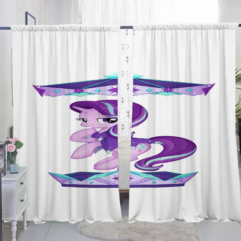 Window Kitchen Curtains for Living Room 2 Pieces Blackout Curtains Door Curtain My Little Pony-y Bedroom Decoration Partition 3
