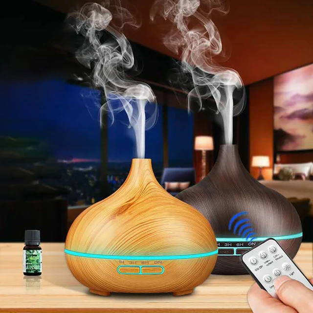 Aroma Diffuser Essential Oil Diffusor Air Humidifier Ultrasonic Remote Control 7 Color LED Lamp Mist Maker For Home 300ml 500ml 1