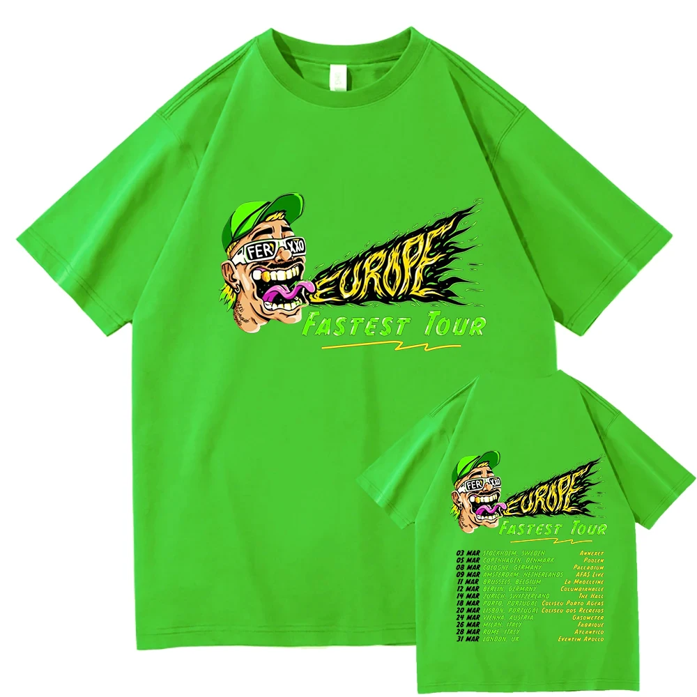 Feid Ferxxo Tour 2025 T-shirts Rapper Tshirts Short Sleeve Hiphop TShirts Unisex Y2K Tshirt High Quality Cotton Women Men Tops 3