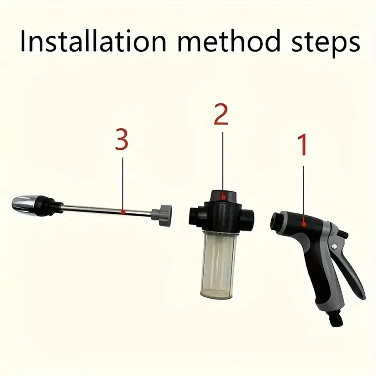 Long Handle Metal Garden Nozzle Water Gun with Rubber Grip for Car Washing and Home Use 2