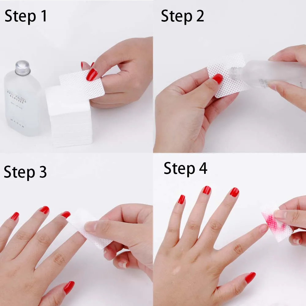 Nail Polish Remover Wipes 200Pcs Lint Free Cotton Pad Absorbent Soft Manicure Tools