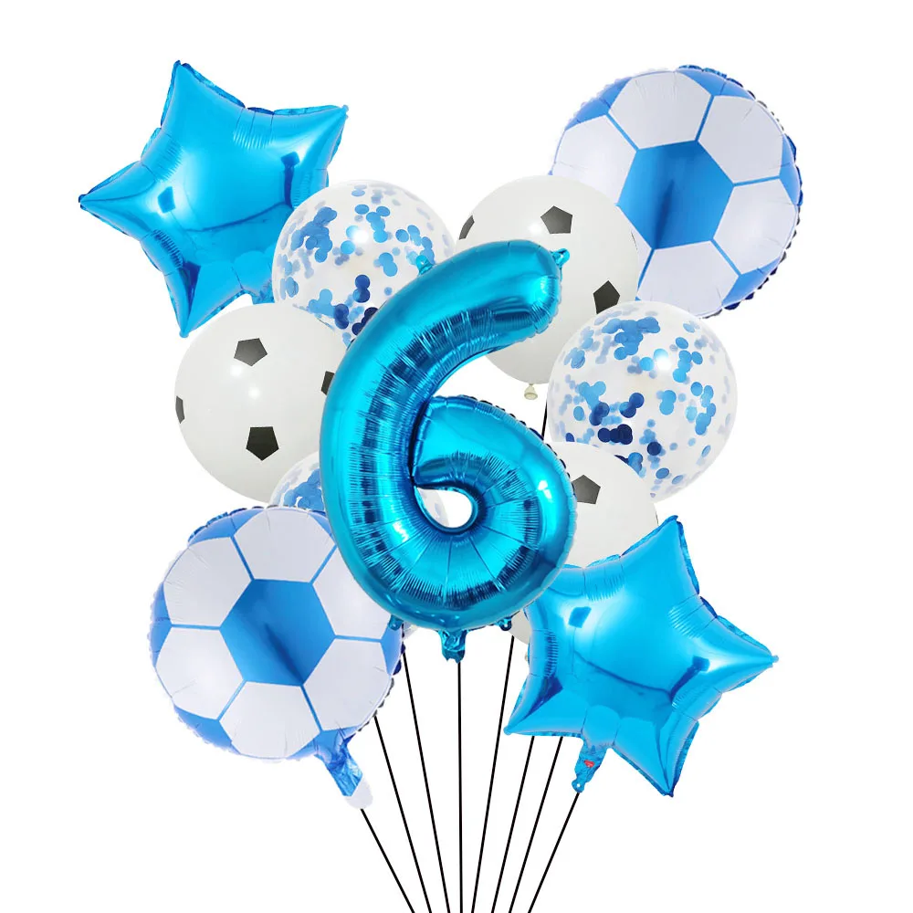 Helium Foil Soccer Balloons - 32-Inch Green Number Ball Sports Party Decorations