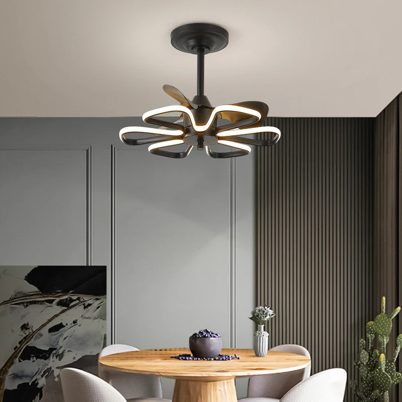 Modern ceiling lamps bedroom folding Ceiling fan ceiling fan with led light and control lamp for living room lighting