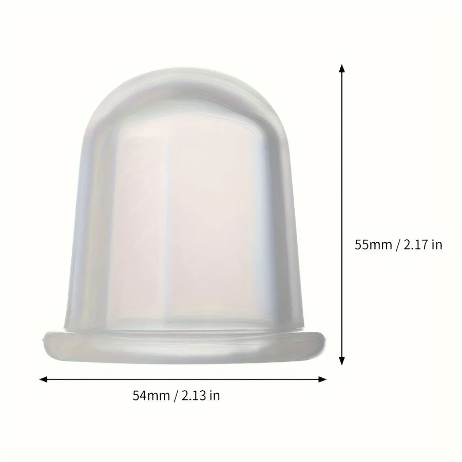 Silicone Cupping Relax Cup - Vacuum Suction Moisture-Absorbing Massage Tool, Transparent, Available in White/Blue