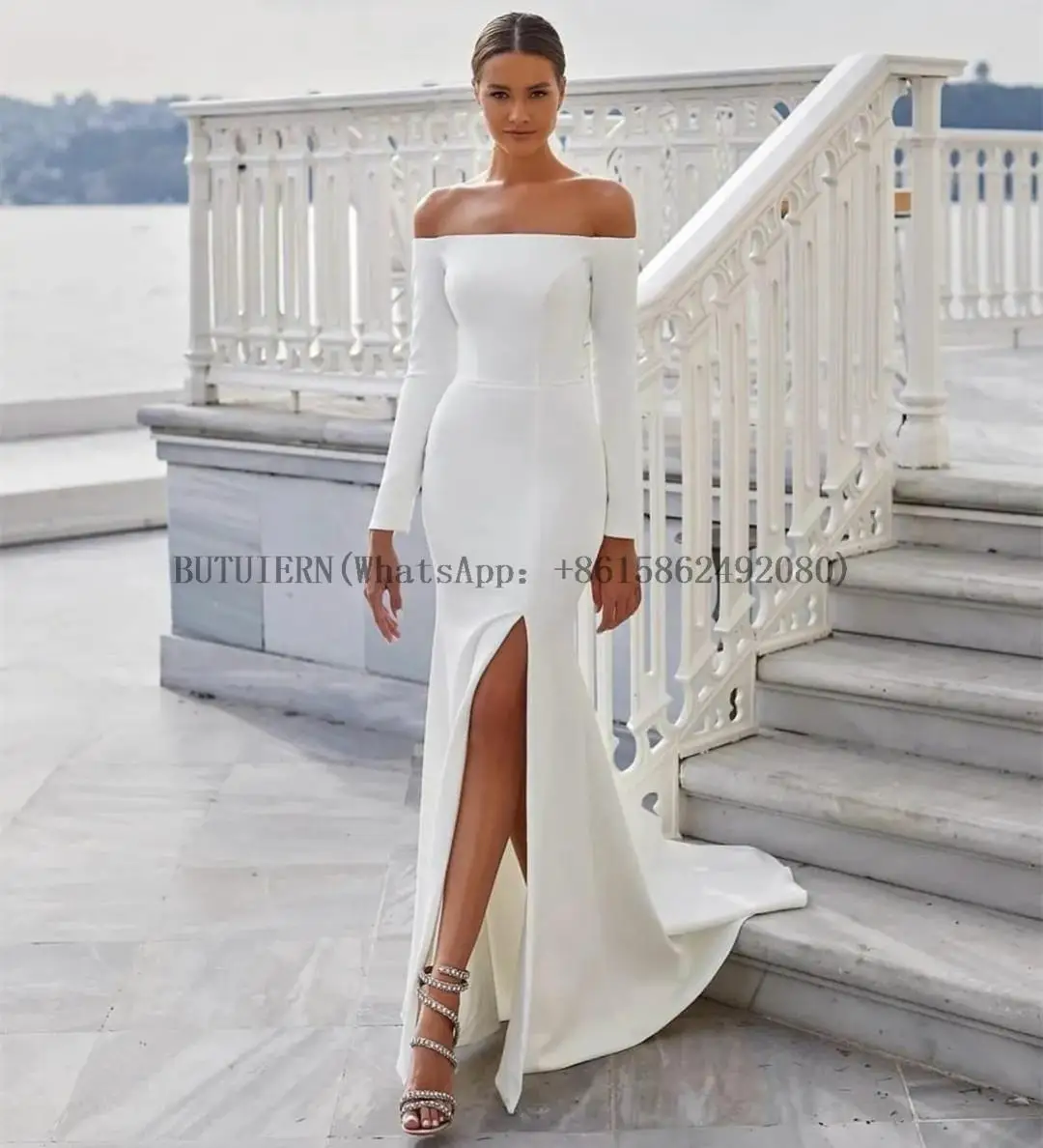 long-boat-neck-wedding-dresses-with-slit-فساتين-السهرة-mermaid-zipper-back-bridal-gowns-robe-de-soiree-for-women