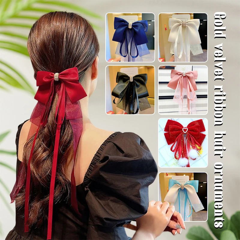 Red Cute Pearl Flower Hair New Year Hairpins Baby Girls Lovely Ornament Hair Clips Kids Hair Accessories for Lolita Girl
