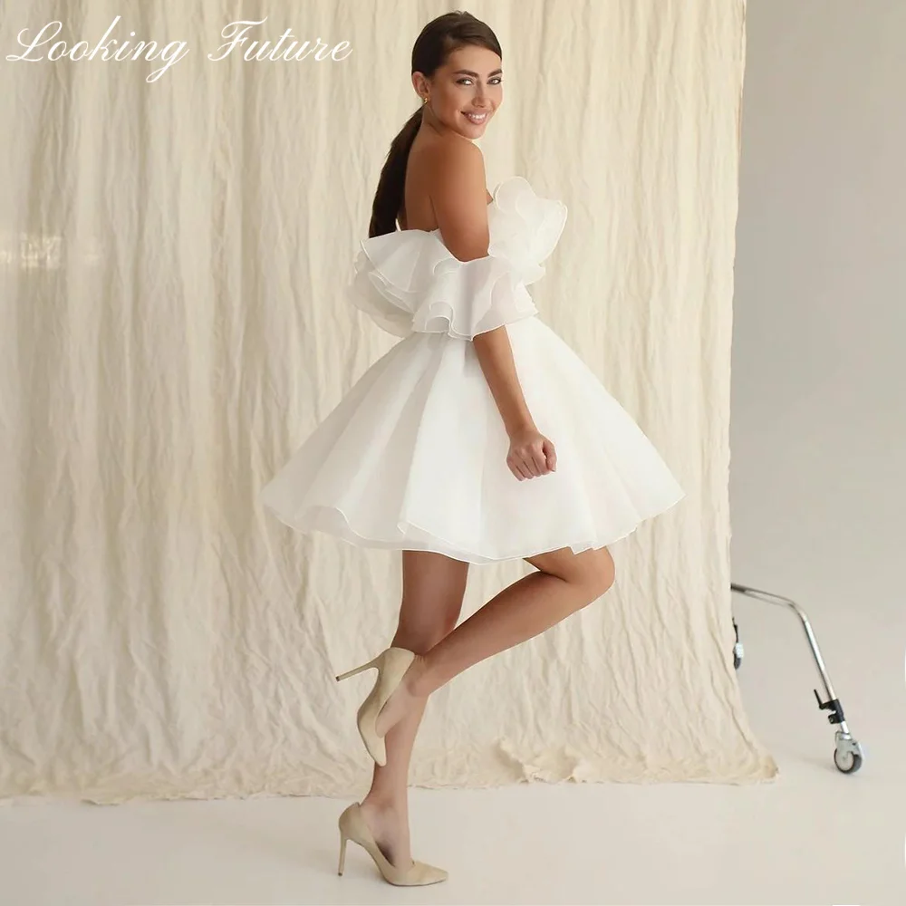 Customized Civil Short Boho Wedding Dresses Off The Shoulder Tiered Ruffles Puffy Mini Wedding Party Gowns For Bride Robes 2025 14 S883680dce8844c2d8f628fdaff19f1e6q
