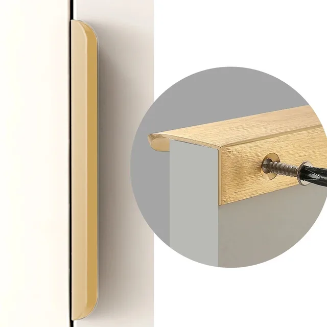 Simple ซ่อนตู้จับตู้ครัวประตูดึง Elegance ยาวจับอลูมิเนียมเฟอร์นิเจอร์ฮาร์ดแวร์ 6