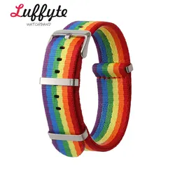 Colorful Nylon Wrist Strap for Men and Women - Fashionable and Comfortable Replacement Sport Band (Rainbow)