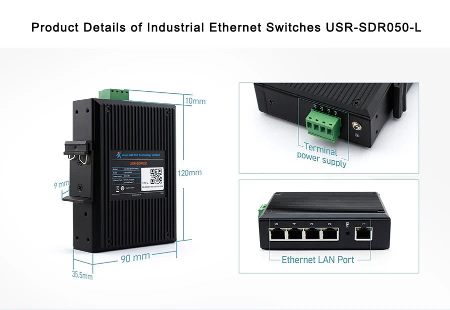 SDR050-L 5-LAN Ports 10/100M Unmanaged POE Industrial Ethernet Switch