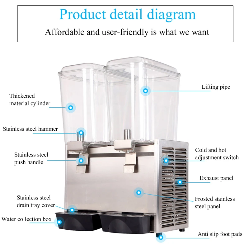 Juice Beverage Ice Machine Snow Melting Machine Commercial Slush Ice Cream Milkshake Smoothie Making Machine 3