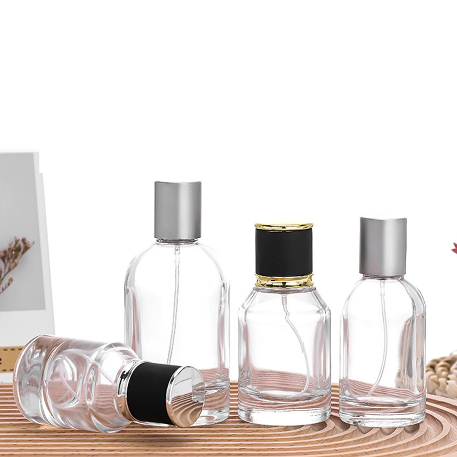 Perfume Travel Bottle 30/50/100ml Cylindrical Glass For Liquid Cosmetic